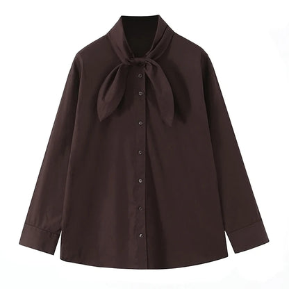 Vintage Scarf-Collar Blouse