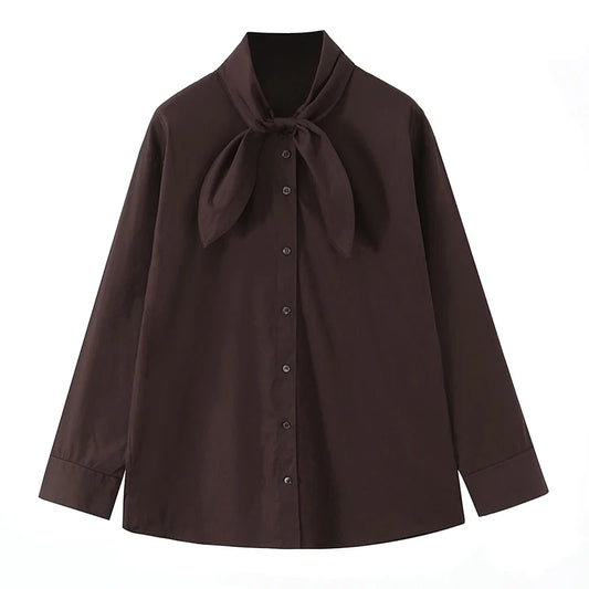 Vintage Scarf-Collar Blouse