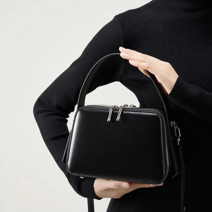 Retro Leather Box Satchel