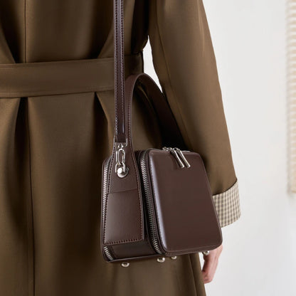 Retro Leather Box Satchel