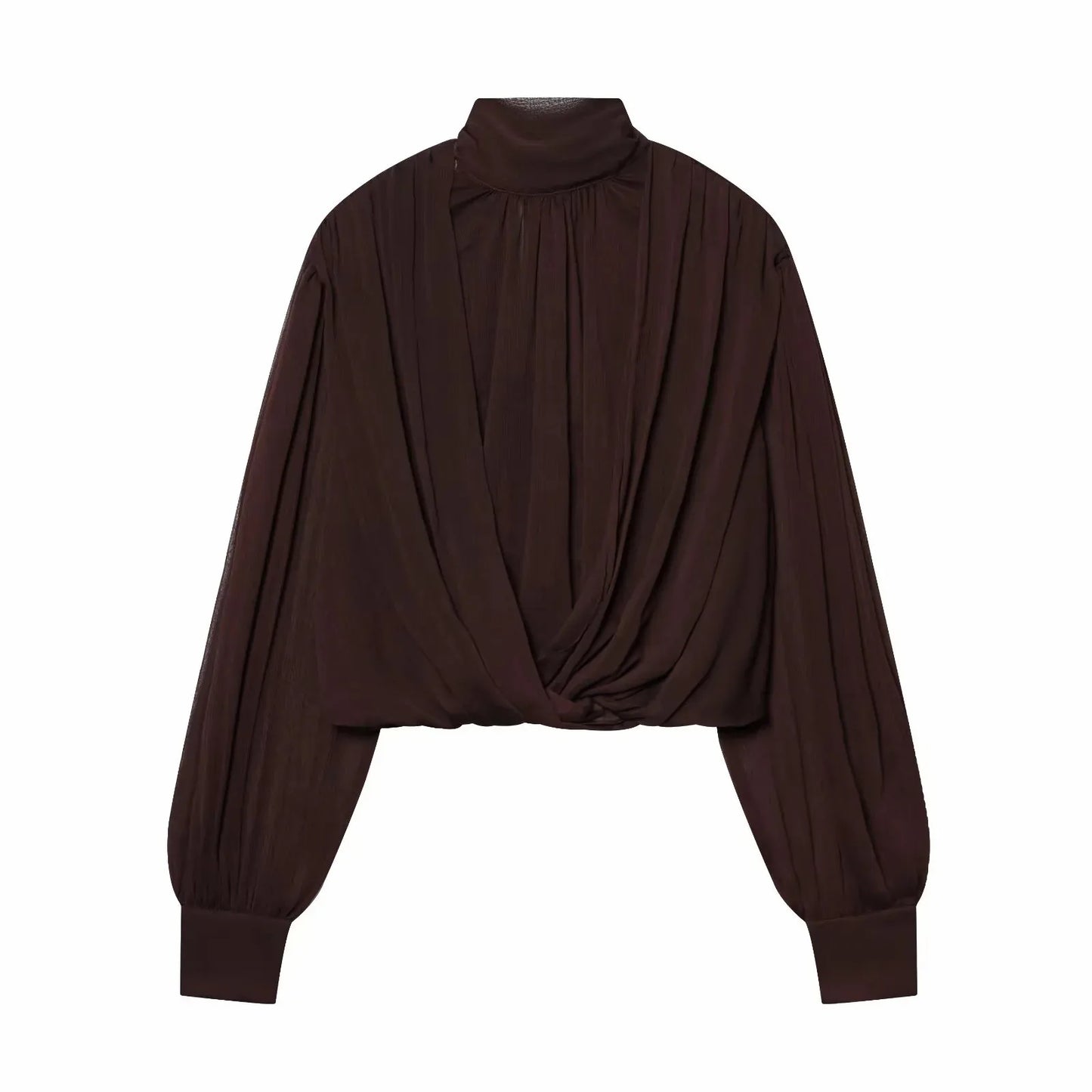 Elegant Chiffon High-Neck Blouse
