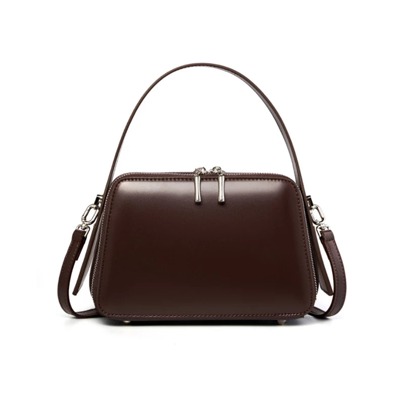 Retro Leather Box Satchel