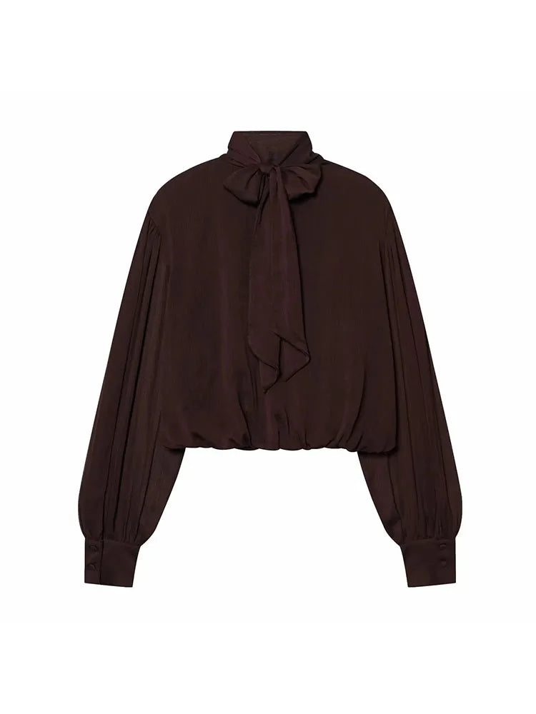 Elegant Chiffon High-Neck Blouse
